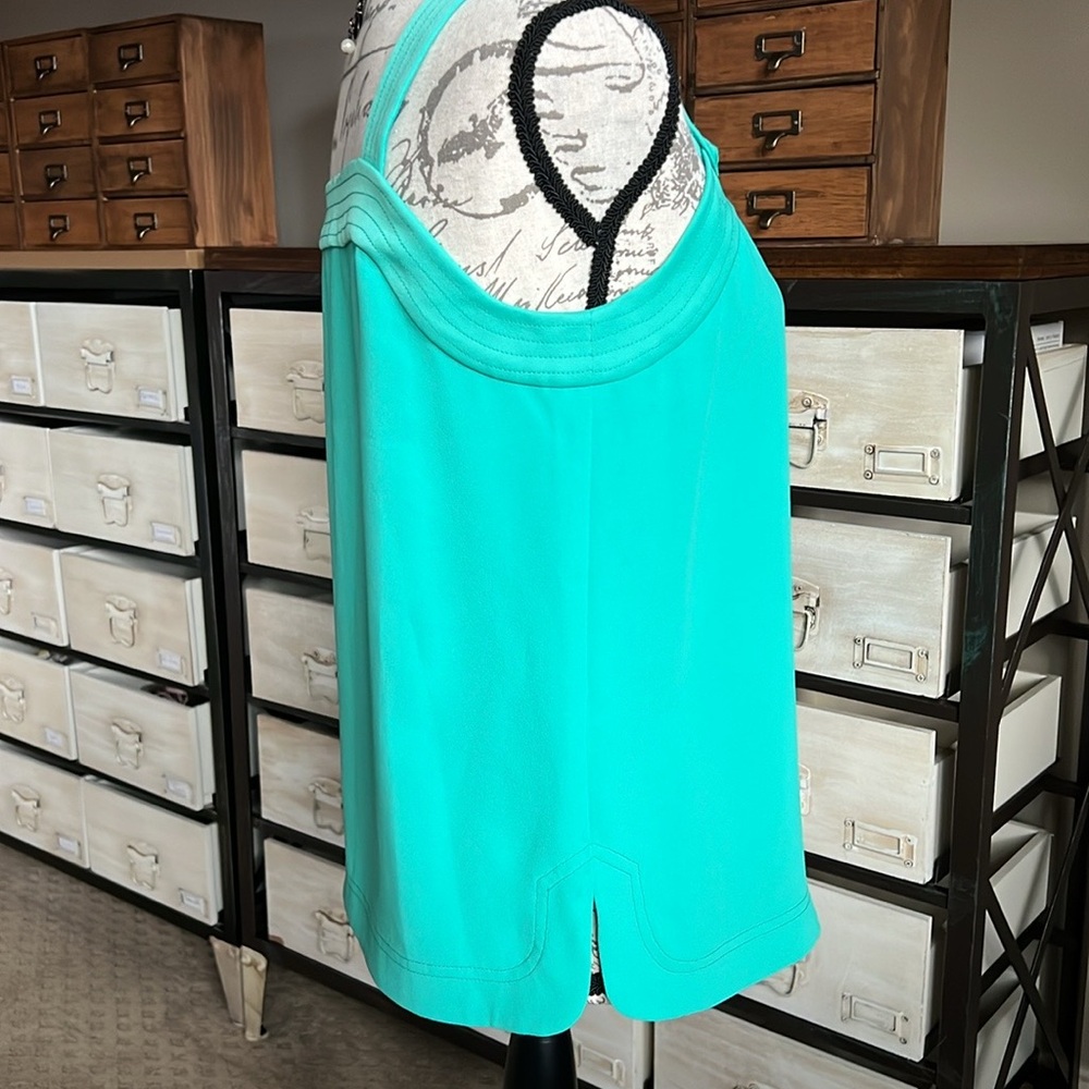 Trina Turk Green Blue Tank Blouse Sz S - Picture 3 of 9